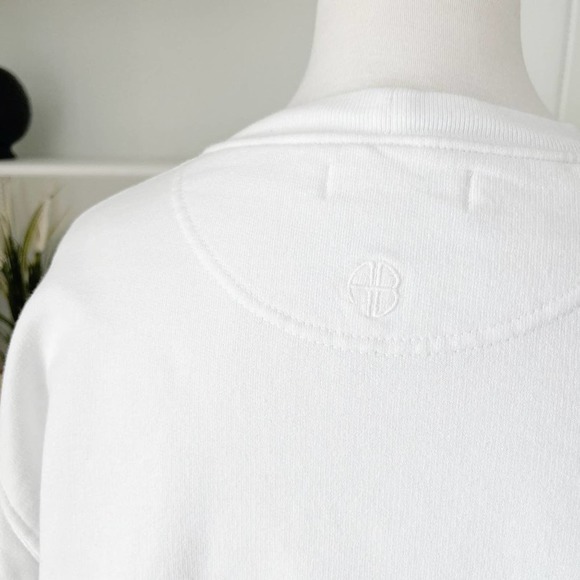 Anine Bing White Ramona Empowerment Crewneck Pullover Sweatshirt Size XS/S - Picture 6 of 11